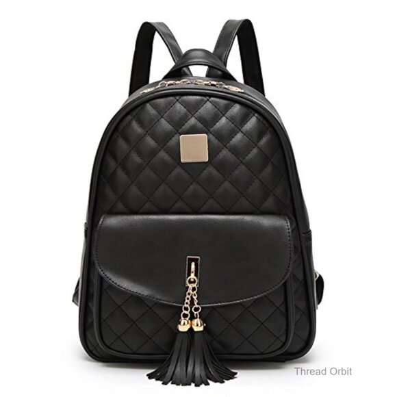 Quilted Vegan Leather Mini Backpack Set with Wristlet & Card Wallet main image 5